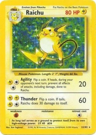 PKM] Raichu (14/102) [Base Set Unlimited]  Misty Mountain Games