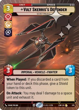 Vult Skerris's Defender - Secret Project (Hyperspace Foil) (578) - A Lawless Time Foil