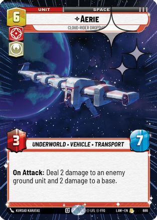 Aerie - Cloud-Rider Dropship (Hyperspace Foil) (686) - A Lawless Time Foil