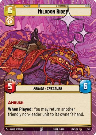 Milodon Rider (Hyperspace Foil) (742) - A Lawless Time Foil