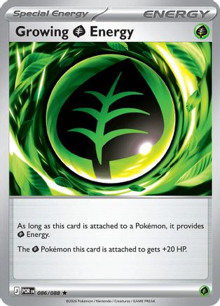 Growing Grass Energy 086 - Reverse Holofoil ME03 Perfect Order - Rare
