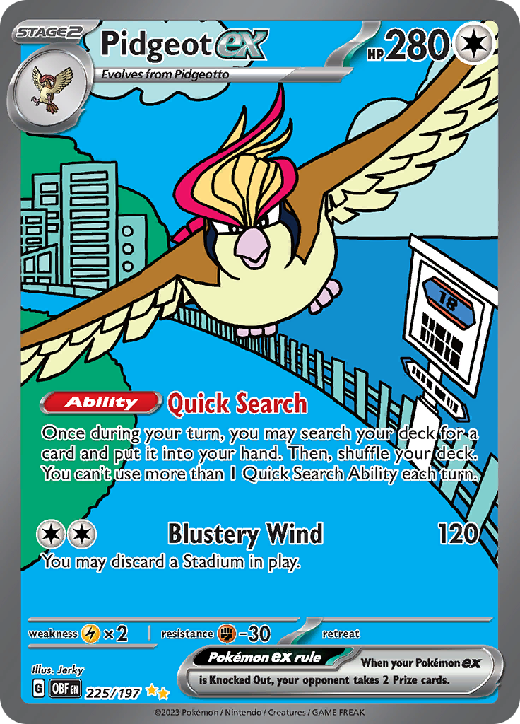 Pidgeot ex - 225/197 225 - SV03 Obsidian Flames Holofoil
