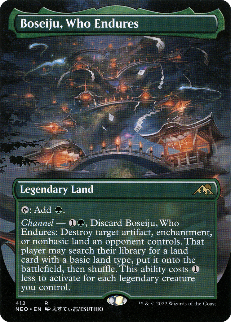 {R} Boseiju, Who Endures (Borderless Alternate Art) [Kamigawa: Neon Dynasty][NEO 412] - Misty Mountain Games
