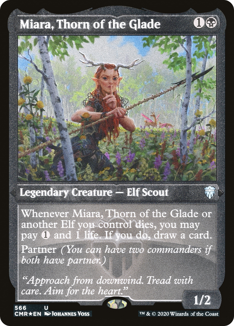 {C} Miara, Thorn of the Glade (Etched) [Commander Legends][CMR 566]