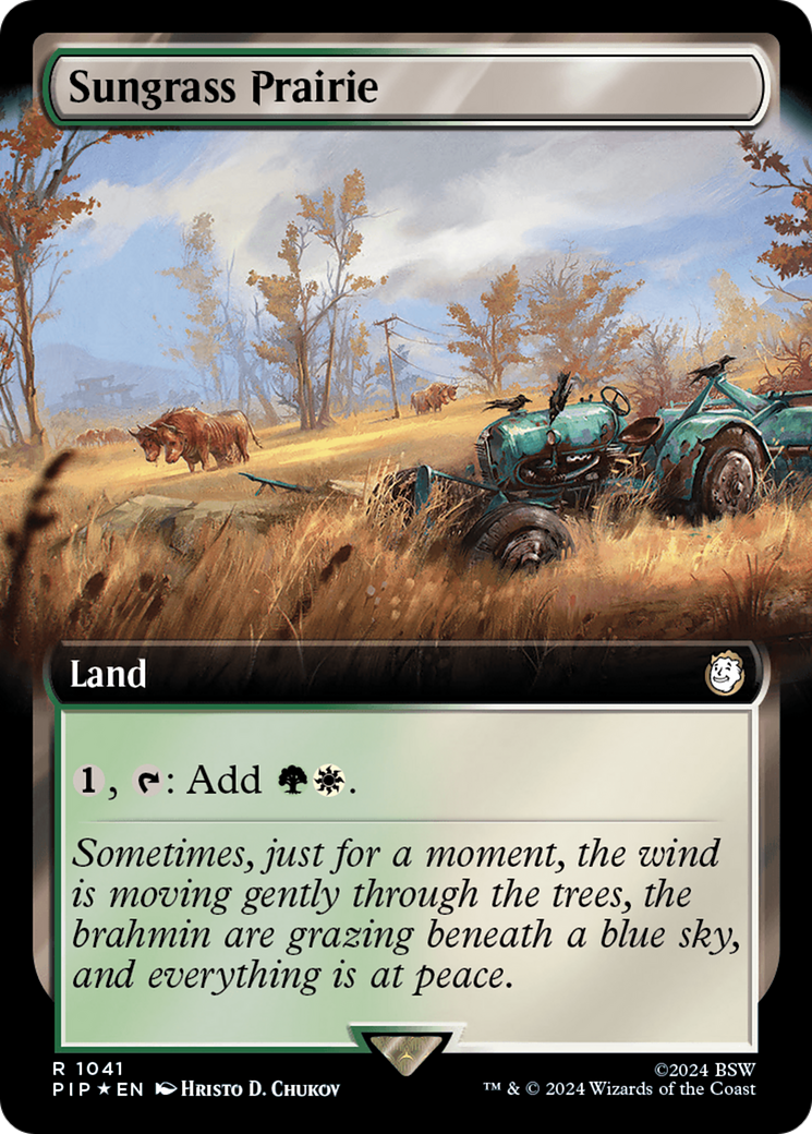 {R} Sungrass Prairie (Extended Art) (Surge Foil) [Fallout][PIP 1041]