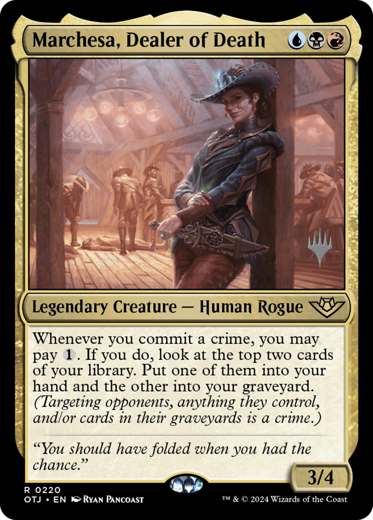 {@R} Marchesa, Dealer of Death (Promo Pack) [Outlaws of Thunder Junction Promos][PP OTJ 220]