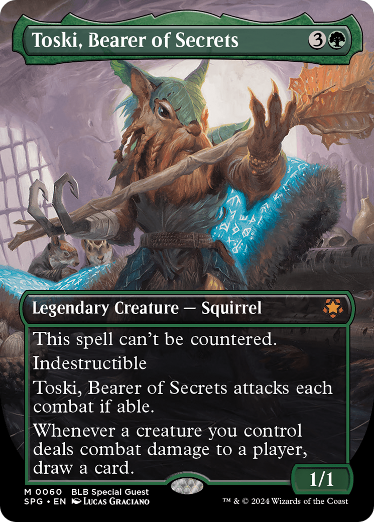 {R} Toski, Bearer of Secrets (Borderless) [Bloomburrow Special Guests][SPG 060]