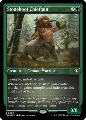 {R} Stonehoof Chieftain (Foil Etched) [Commander Masters][CMM 573]