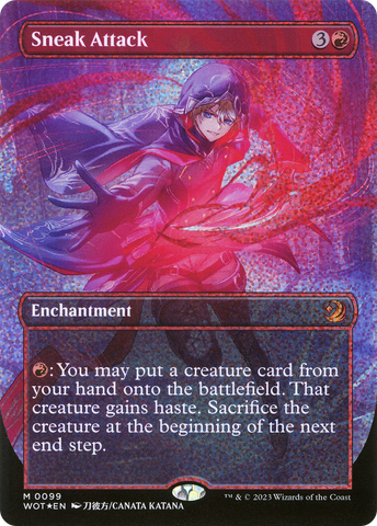 {R} Sneak Attack (Anime Borderless) (Confetti Foil) [Wilds of Eldraine: Enchanting Tales][WOT 099]