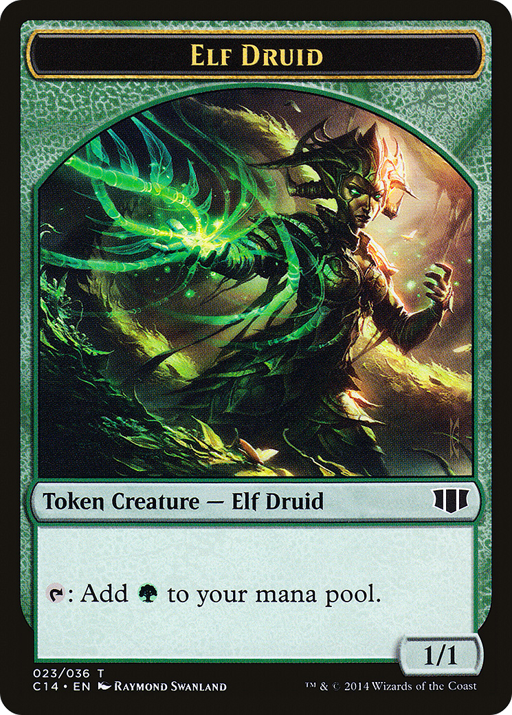 {T} Elf Druid // Beast (020/036) Double-sided Token [Commander 2014 Tokens][TC14 023]