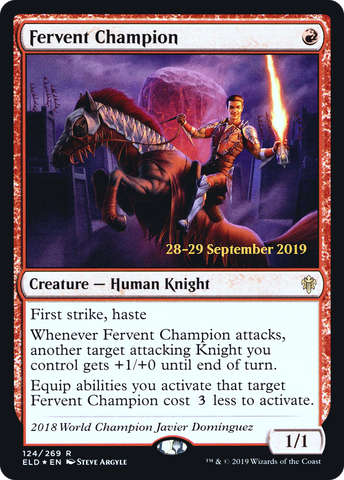 {R} Fervent Champion [Throne of Eldraine Prerelease Promos][PR ELD 124]