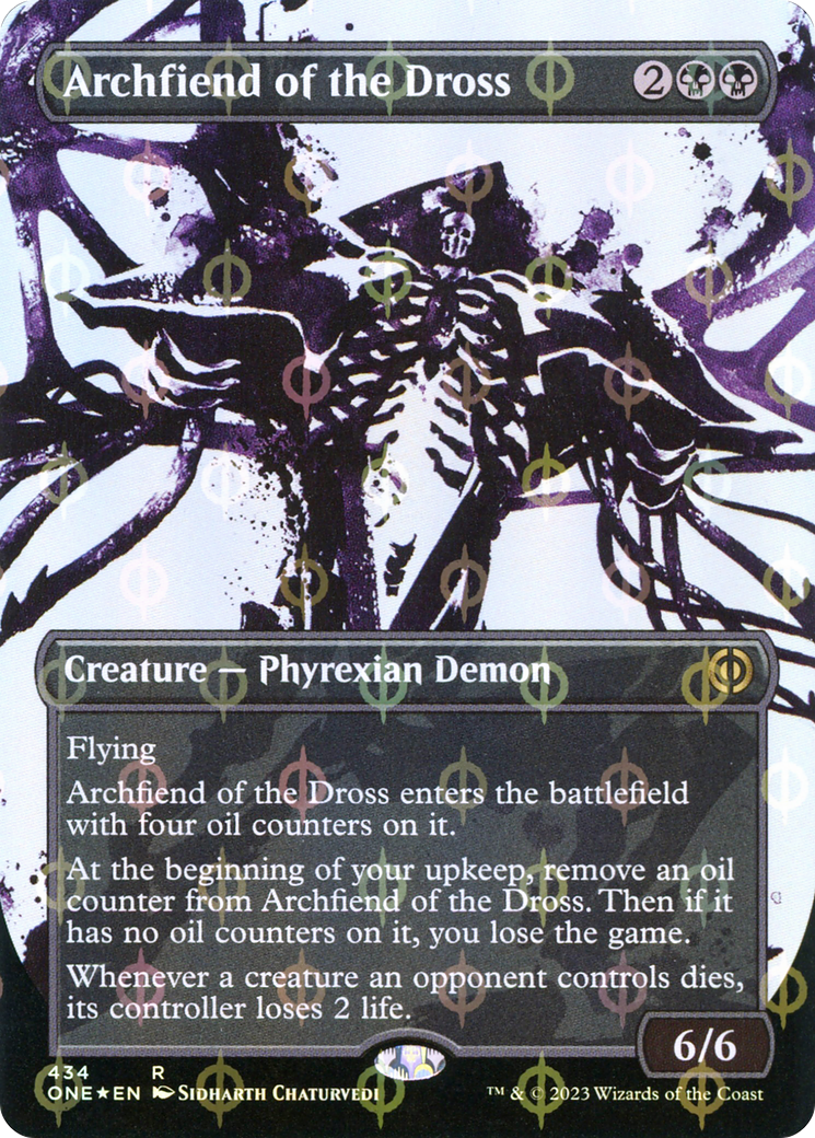 {R} Archfiend of the Dross (Borderless Ichor Step-and-Compleat Foil) [Phyrexia: All Will Be One][ONE 434]