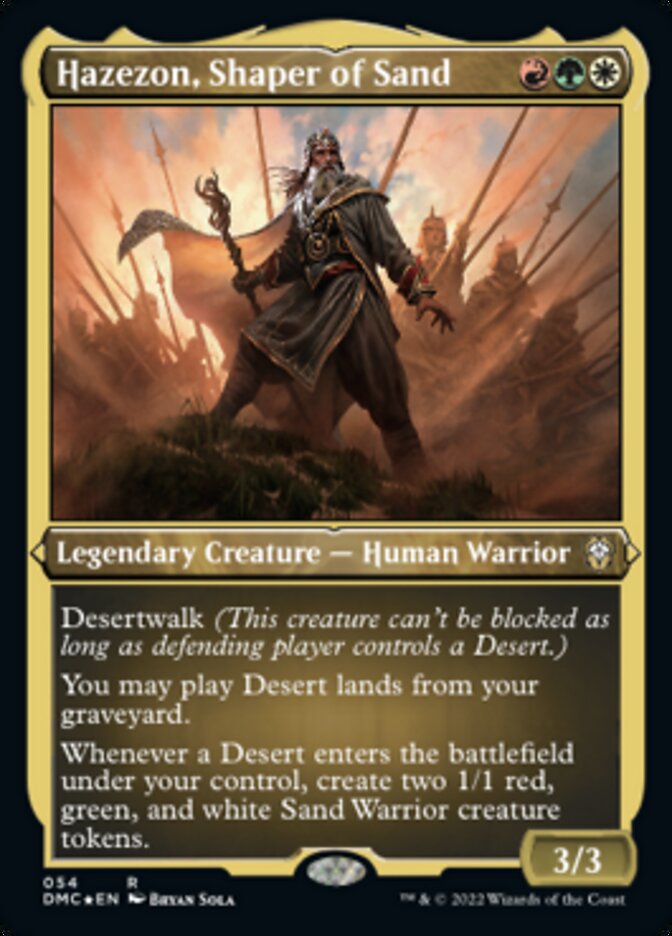 {R} Hazezon, Shaper of Sand (Foil Etched) [Dominaria United Commander][DMC 054]