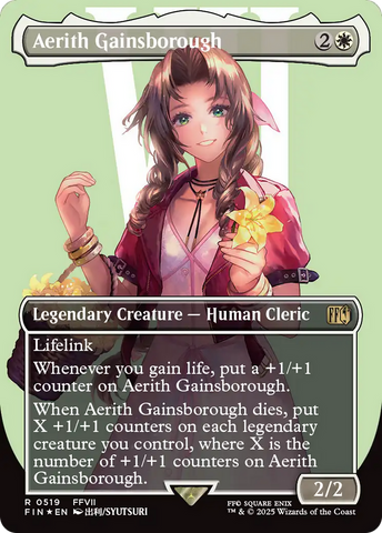 {@R} Aerith Gainsborough (Borderless) (Surge Foil) [FINAL FANTASY][FIN 519]