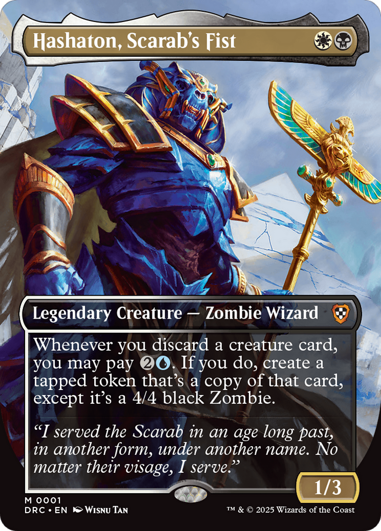 {R} Hashaton, Scarab's Fist (Borderless) [Aetherdrift Commander][DRC 001]
