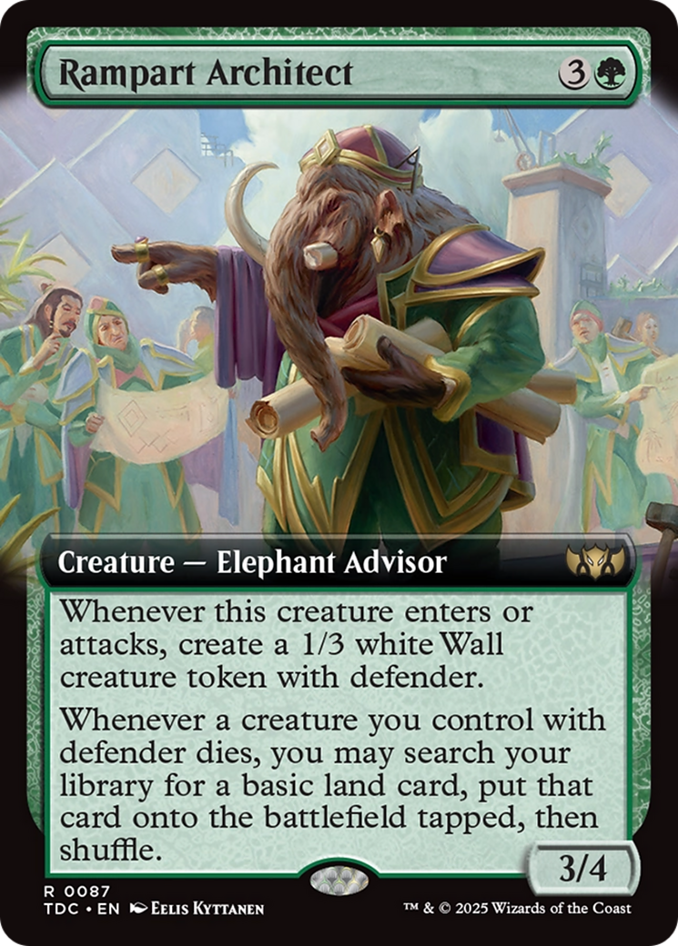 {R} Rampart Architect (Extended Art) [Tarkir: Dragonstorm Commander][TDC 087]