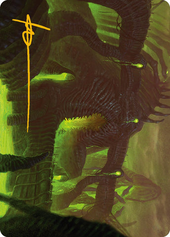 {A} The Dross Pits Art Card (Gold-Stamped Signature) [Phyrexia: All Will Be One Art Series][GS AONE 058]