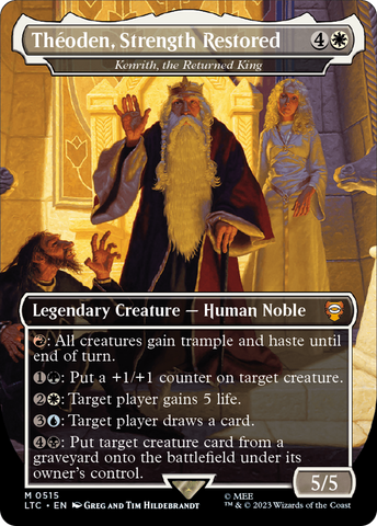 {R} Theoden, Strength Restored - Kenrith, the Returned King (Borderless) [The Lord of the Rings: Tales of Middle-Earth Commander][LTC 515]