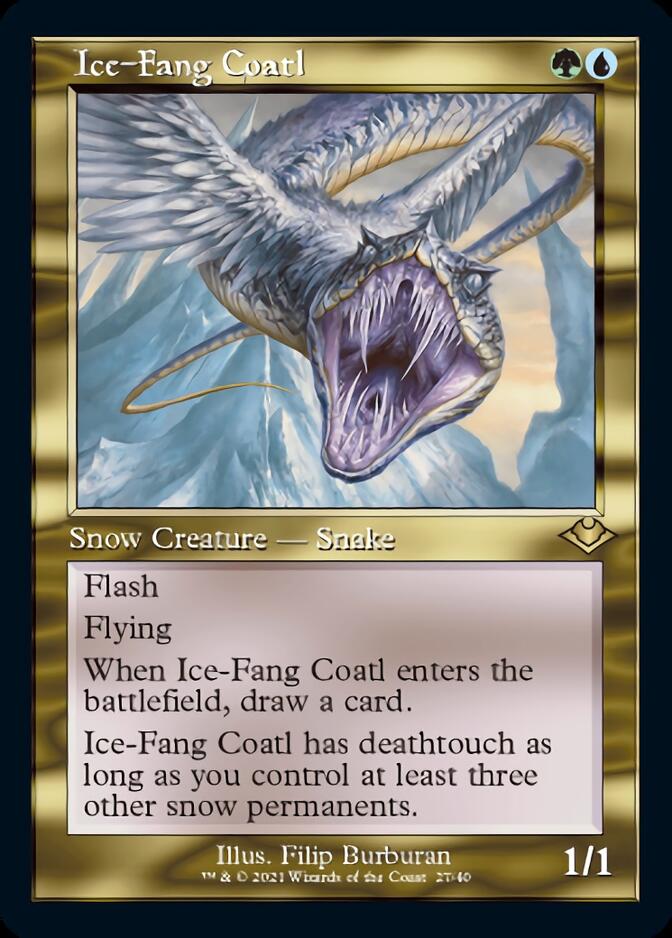 {R} Ice-Fang Coatl (Retro Foil Etched) [Modern Horizons 2][RF ET MH1 027]