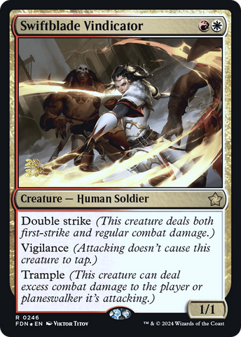 {@R} Swiftblade Vindicator [Foundations Prerelease Promos][PR FDN 246]