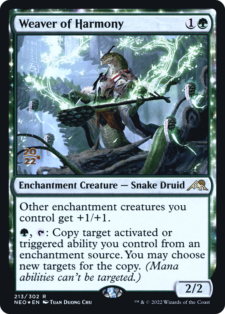 {R} Weaver of Harmony [Kamigawa: Neon Dynasty Prerelease Promos][PR NEO 213]