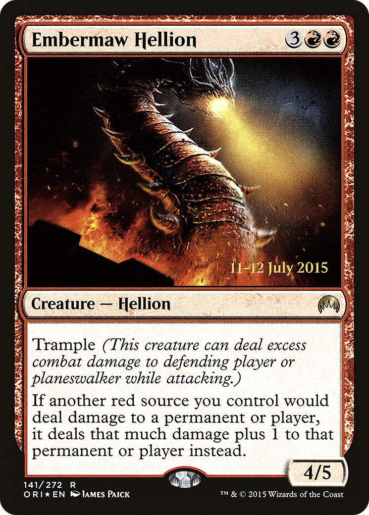 {R} Embermaw Hellion [Magic Origins Prerelease Promos][PR ORI 141]