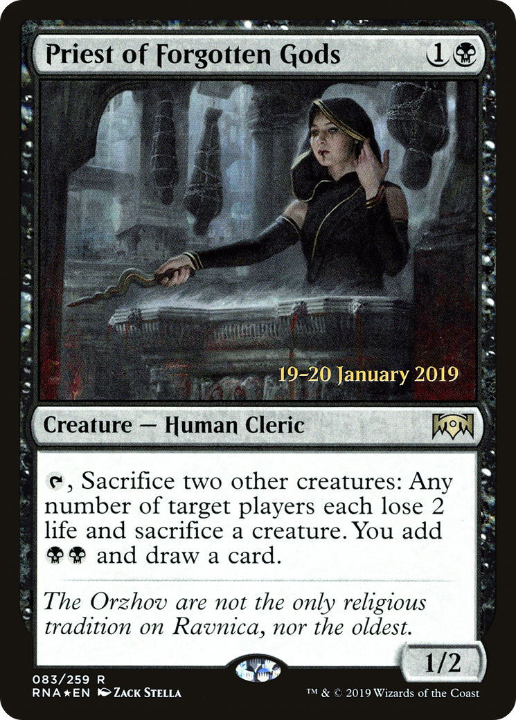 {R} Priest of Forgotten Gods [Ravnica Allegiance Prerelease Promos][PR RNA 083]