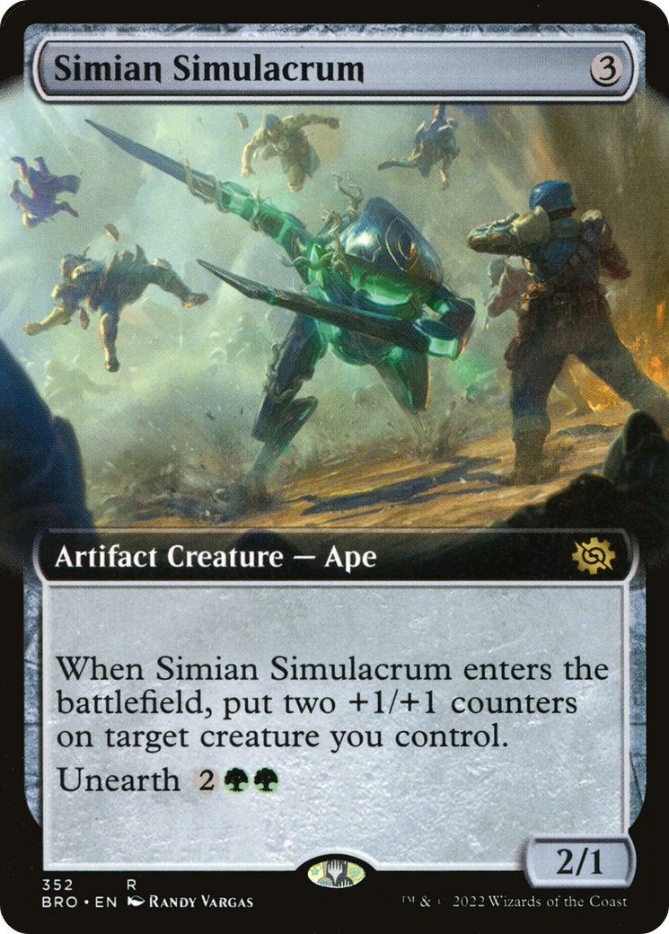{R} Simian Simulacrum (Extended Art) [The Brothers' War][BRO 352]