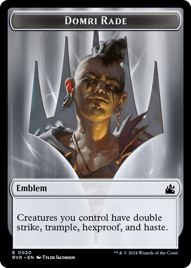 {T} Bird // Emblem - Domri Rade Double-Sided Token [Ravnica Remastered Tokens][TRVR 1//20]