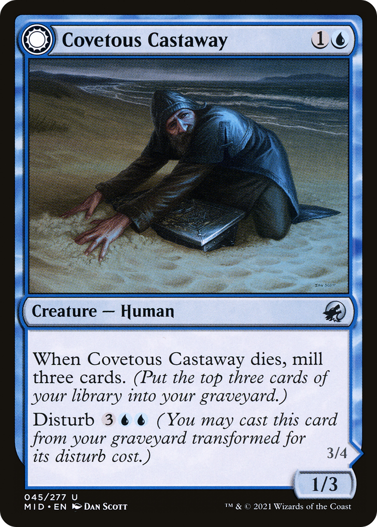 {C} Covetous Castaway // Ghostly Castigator [Innistrad: Midnight Hunt][MID 045]