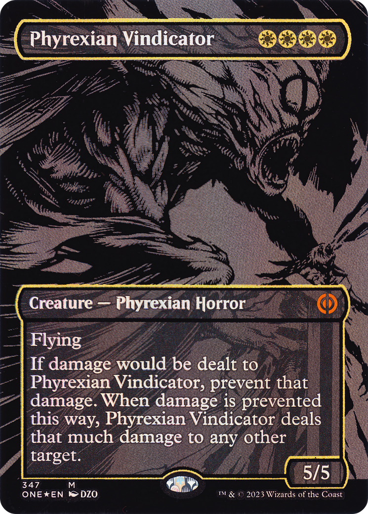 {R} Phyrexian Vindicator (Oil Slick Raised Foil) [Phyrexia: All Will Be One][ONE 347]