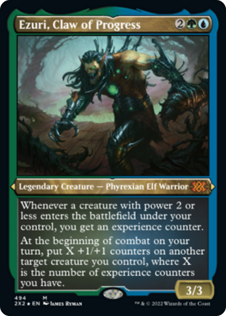 {R} Ezuri, Claw of Progress (Foil Etched) [Double Masters 2022][2X2 494]