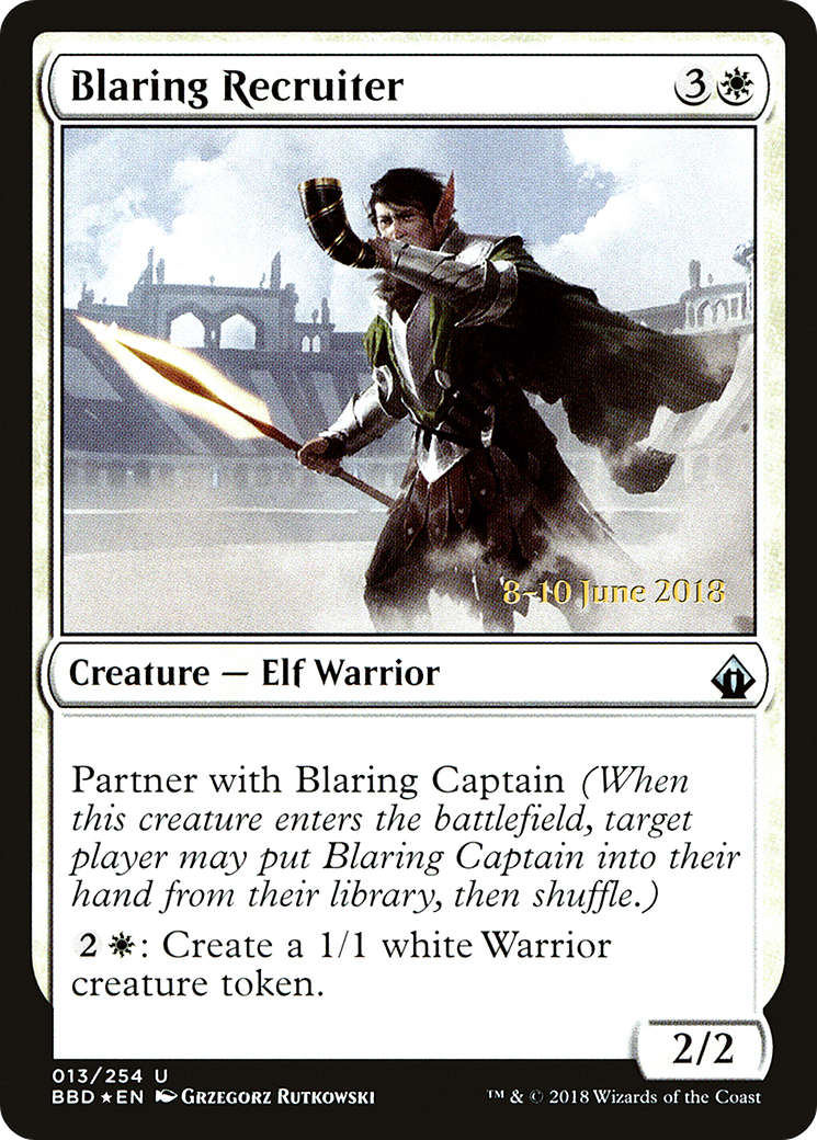 {C} Blaring Recruiter (Prerelease) [Battlebond Promos][PA BBD 13S]