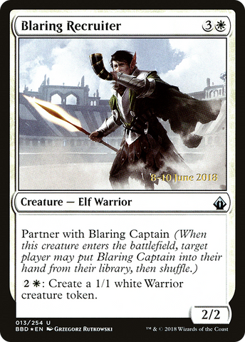 {C} Blaring Recruiter (Prerelease) [Battlebond Promos][PA BBD 13S]