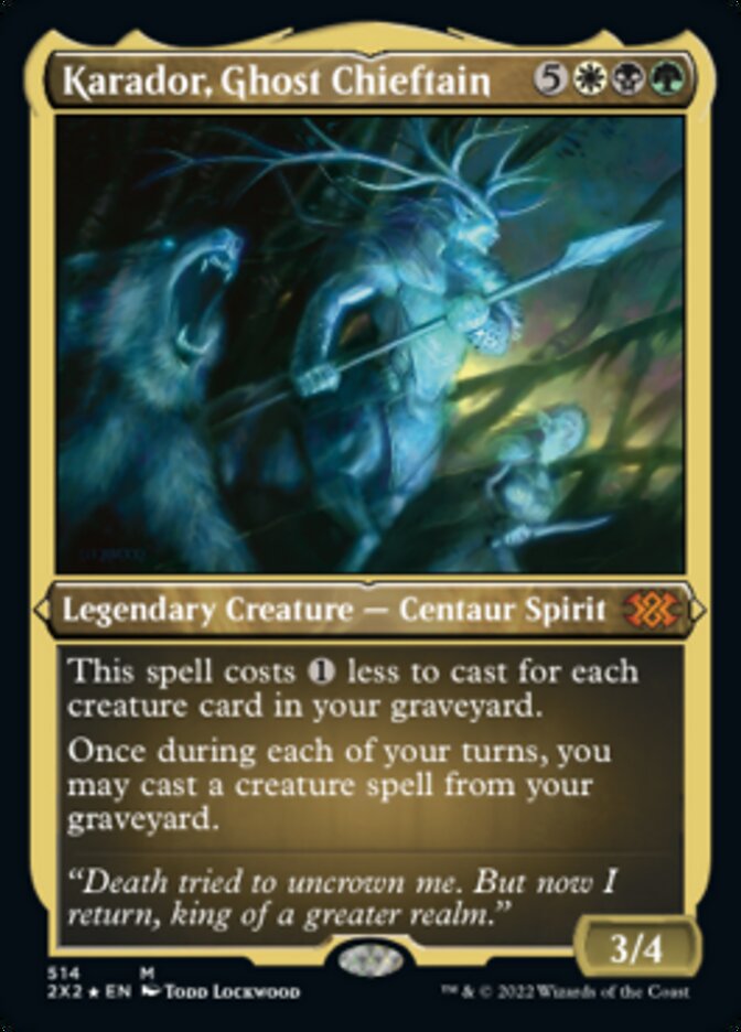 {R} Karador, Ghost Chieftain (Foil Etched) [Double Masters 2022][2X2 514]