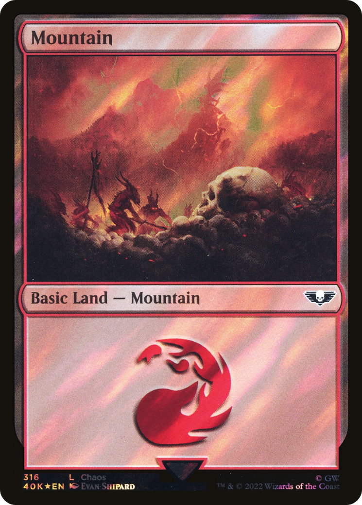 {B}[SFO 40K 316] Mountain (316) (Surge Foil) [Universes Beyond: Warhammer 40,000]