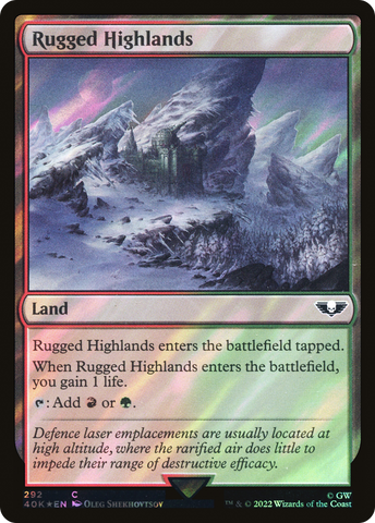 {C} Rugged Highlands (Surge Foil) [Universes Beyond: Warhammer 40,000][SF 40K 292]