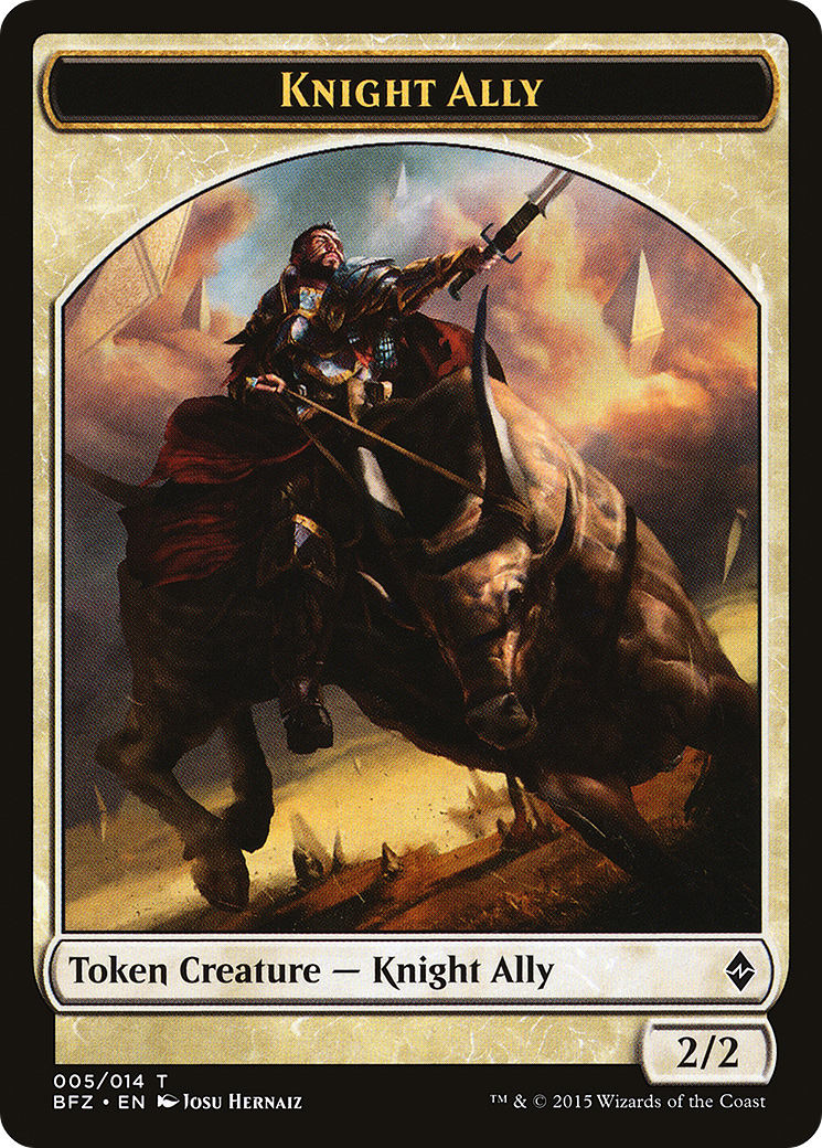 {T} Knight Ally Token [Battle for Zendikar Tokens][TBFZ 005] - Misty Mountain Games
