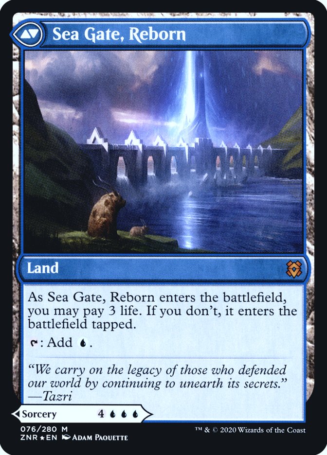{R} Sea Gate Restoration // Sea Gate, Reborn [Zendikar Rising Prerelease Promos][PR ZNR 076]