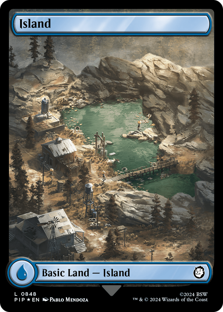 {B} Island (0848) (Surge Foil) [Fallout][PIP 848]