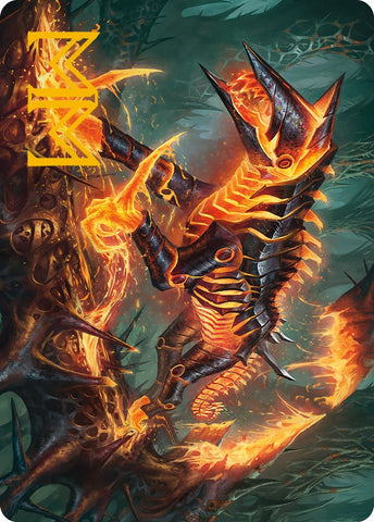 {A} Kuldotha Cackler Art Card (Gold-Stamped Signature) [Phyrexia: All Will Be One Art Series][GS AONE 032]