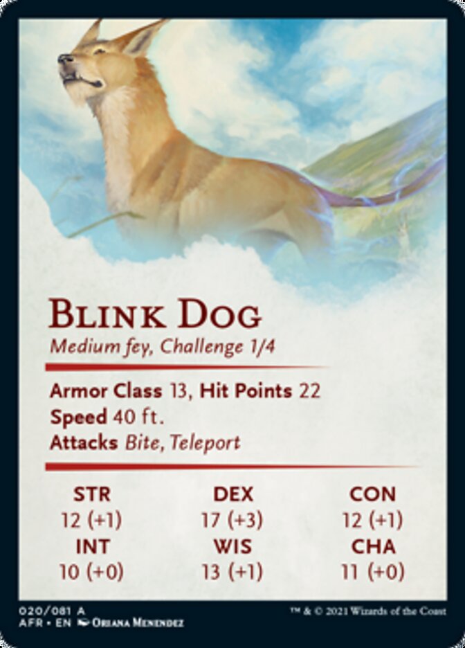 {A} Blink Dog Art Card [Dungeons & Dragons: Adventures in the Forgotten Realms Art Series][AAFR 020]