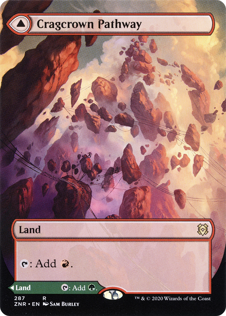 {R} Cragcrown Pathway // Timbercrown Pathway (Borderless Alternate Art) [Zendikar Rising][ZNR 287]