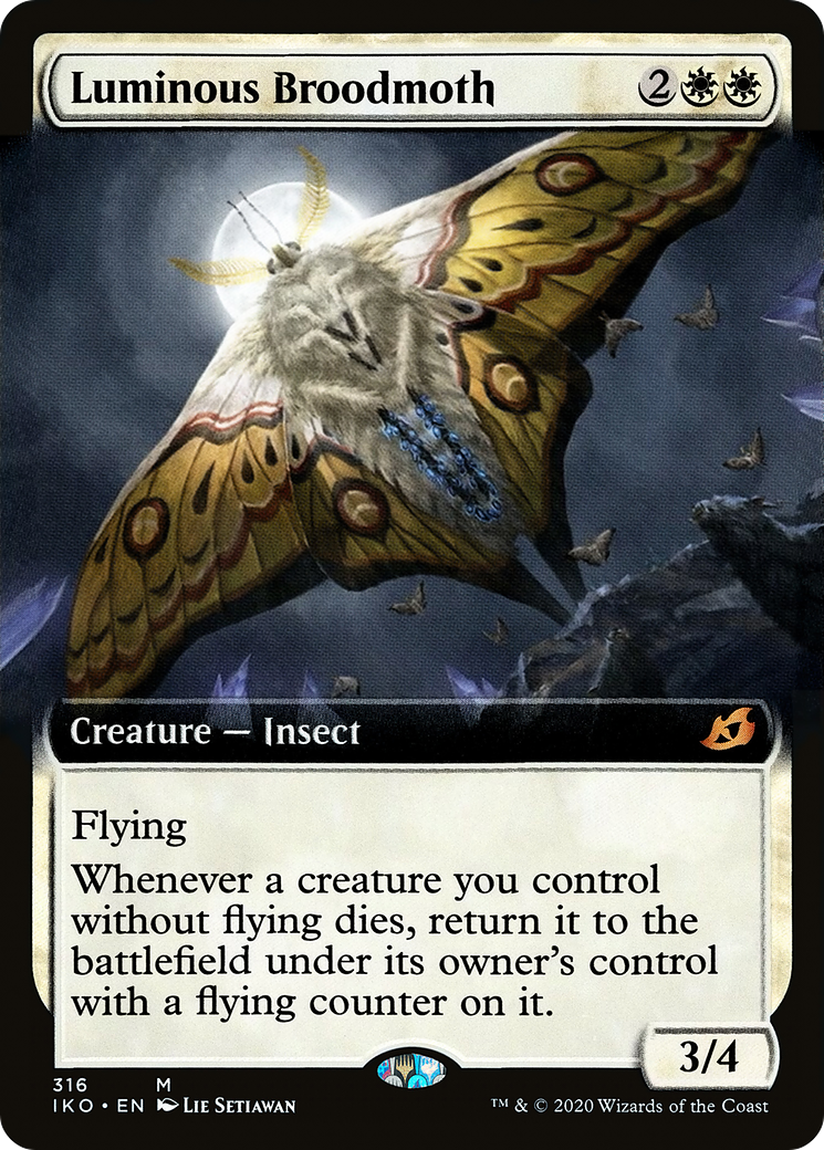 {R} Luminous Broodmoth (Extended Art) (316) [Ikoria: Lair of Behemoths][IKO 316]