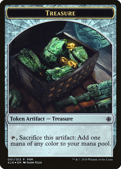 {T} Merfolk // Treasure Double-sided Token [Friday Night Magic 2018][TF18 001]