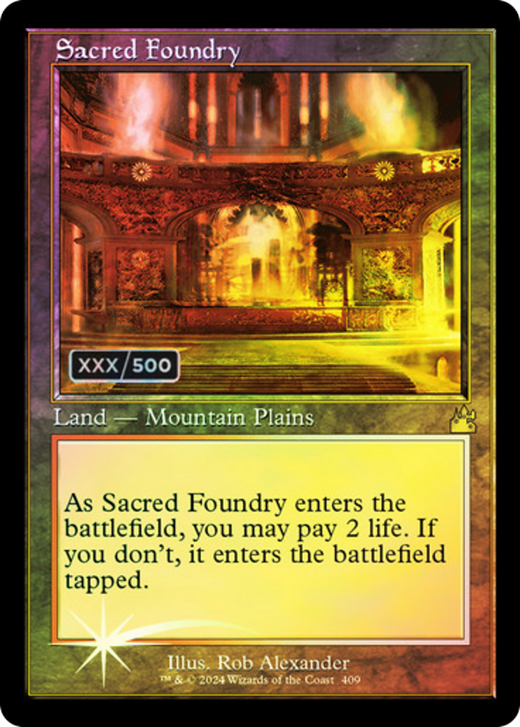 {R} Sacred Foundry (Retro) (Serialized) [Ravnica Remastered][SR RVR 409]