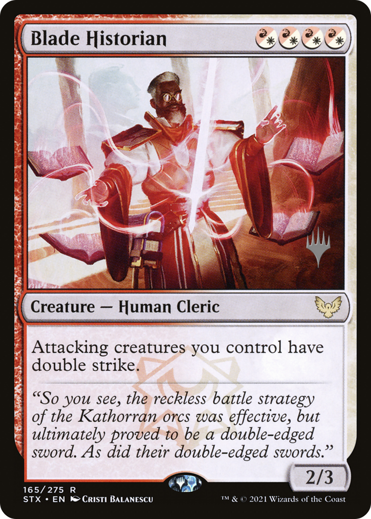 {R} Blade Historian (Promo Pack) [Strixhaven: School of Mages Promos][PP STX 165]