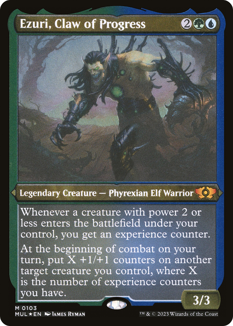 {R} Ezuri, Claw of Progress (Foil Etched) [Multiverse Legends][MUL 103]