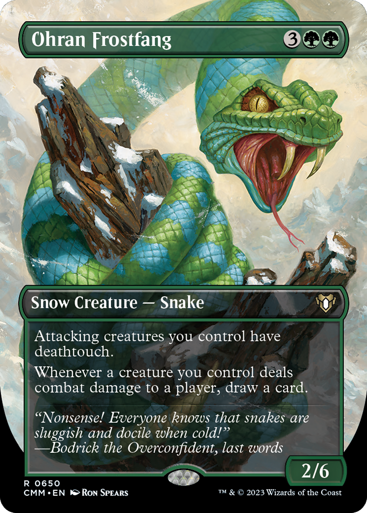 {R} Ohran Frostfang (Borderless Alternate Art) [Commander Masters][CMM 650]