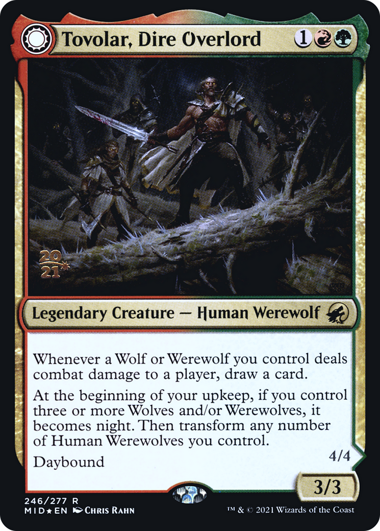 {R} Tovolar, Dire Overlord // Tovolar, the Midnight Scourge [Innistrad: Midnight Hunt Prerelease Promos][PR MID 246]
